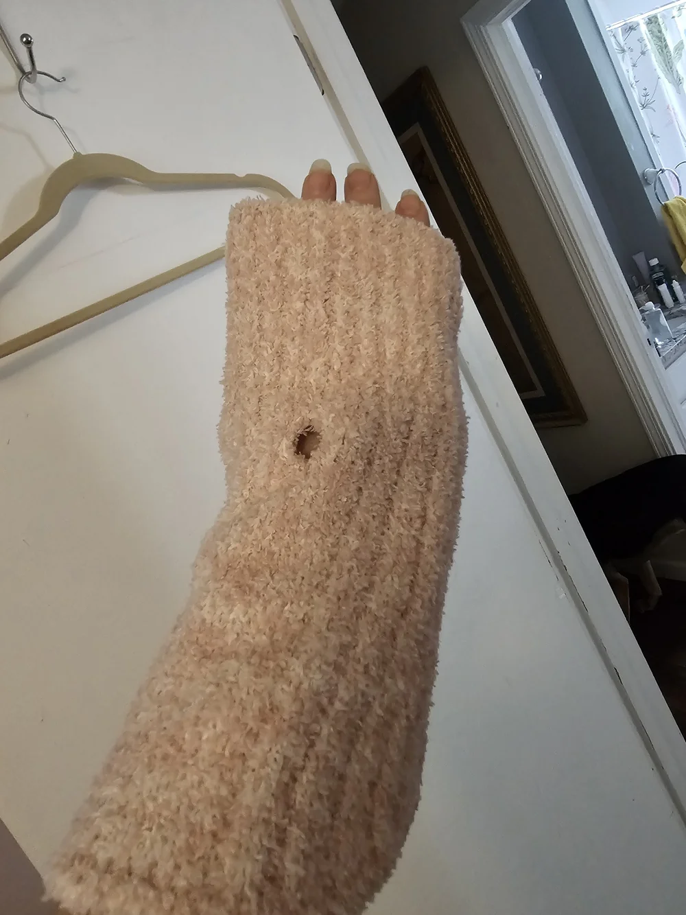 Cozy Fuzzy Dog Sweater - Pale Peach